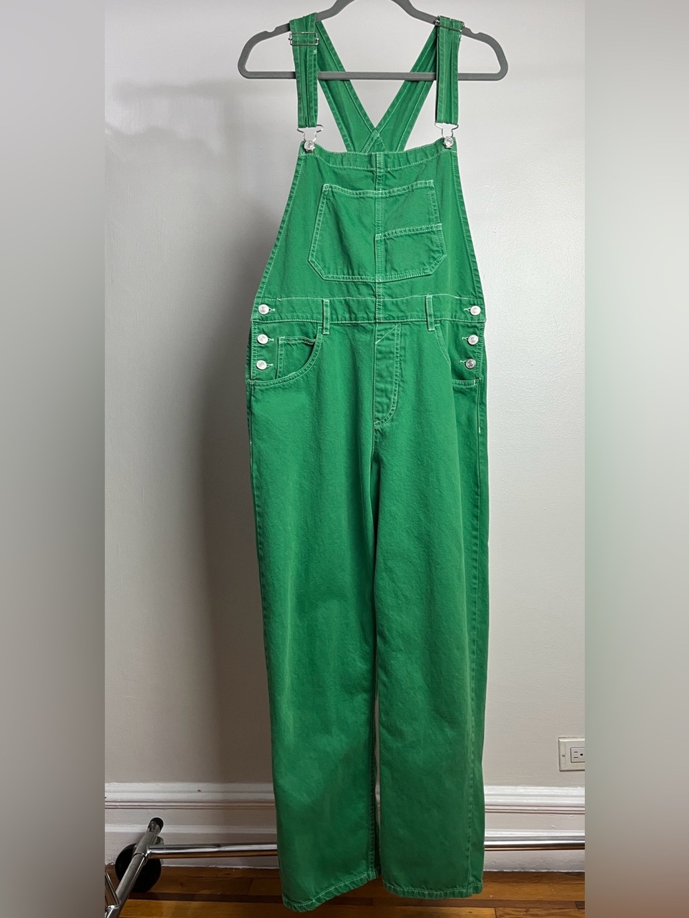 We The Free Ziggy Green Women's Denim Overalls Size M